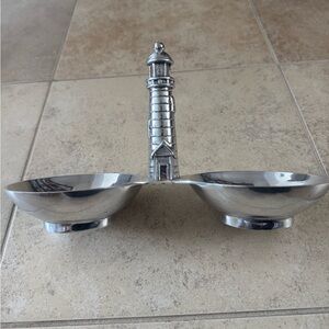 Silver Lighthouse Double Bowl